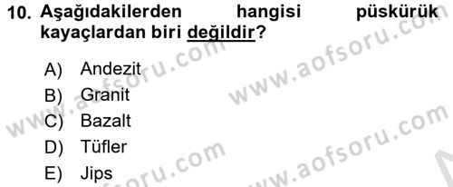 Coğrafi Bilgi Sistemlerine Giriş Dersi 2017 - 2018 Yılı (Vize) Ara Sınav Soruları 10. Soru