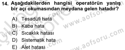Coğrafi Bilgi Sistemlerine Giriş Dersi 2017 - 2018 Yılı (Vize) Ara Sınav Soruları 14. Soru