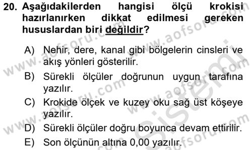 Coğrafi Bilgi Sistemlerine Giriş Dersi 2017 - 2018 Yılı (Vize) Ara Sınav Soruları 20. Soru