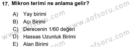 Coğrafi Bilgi Sistemlerine Giriş Dersi 2017 - 2018 Yılı (Final) Dönem Sonu Sınav Soruları 17. Soru