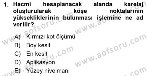 Coğrafi Bilgi Sistemlerine Giriş Dersi 2018 - 2019 Yılı (Vize) Ara Sınav Soruları 1. Soru