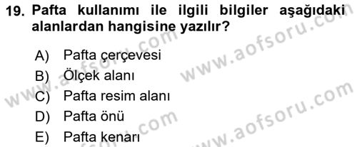 Coğrafi Bilgi Sistemlerine Giriş Dersi 2018 - 2019 Yılı (Final) Dönem Sonu Sınav Soruları 19. Soru