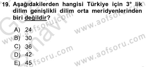 Coğrafi Bilgi Sistemlerine Giriş Dersi 2019 - 2020 Yılı (Vize) Ara Sınav Soruları 19. Soru