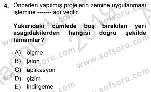 Coğrafi Bilgi Sistemlerine Giriş Dersi 2019 - 2020 Yılı (Vize) Ara Sınavı 4. Soru