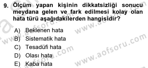 Coğrafi Bilgi Sistemlerine Giriş Dersi 2019 - 2020 Yılı (Vize) Ara Sınav Soruları 9. Soru