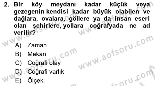 Coğrafi Bilgi Sistemlerine Giriş Dersi 2022 - 2023 Yılı (Vize) Ara Sınav Soruları 2. Soru