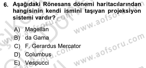 Coğrafi Bilgi Sistemlerine Giriş Dersi 2022 - 2023 Yılı (Vize) Ara Sınav Soruları 6. Soru