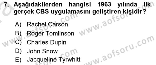 Coğrafi Bilgi Sistemlerine Giriş Dersi 2022 - 2023 Yılı (Vize) Ara Sınav Soruları 7. Soru