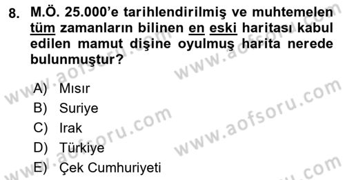 Coğrafi Bilgi Sistemlerine Giriş Dersi 2022 - 2023 Yılı (Vize) Ara Sınav Soruları 8. Soru