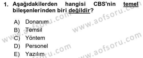 Coğrafi Bilgi Sistemlerine Giriş Dersi 2022 - 2023 Yılı (Final) Dönem Sonu Sınav Soruları 1. Soru