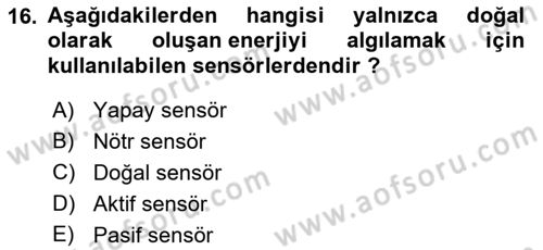 Coğrafi Bilgi Sistemlerine Giriş Dersi 2022 - 2023 Yılı (Final) Dönem Sonu Sınav Soruları 16. Soru