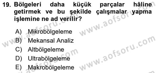 Coğrafi Bilgi Sistemlerine Giriş Dersi 2022 - 2023 Yılı (Final) Dönem Sonu Sınav Soruları 19. Soru