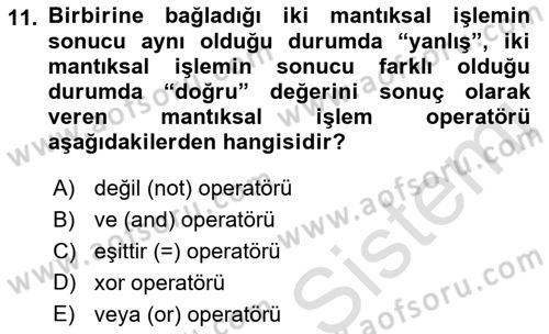 Coğrafi Bilgi Sistemlerine Giriş Dersi 2022 - 2023 Yılı Yaz Okulu Sınav Soruları 11. Soru