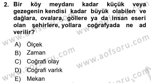 Coğrafi Bilgi Sistemlerine Giriş Dersi 2022 - 2023 Yılı Yaz Okulu Sınav Soruları 2. Soru