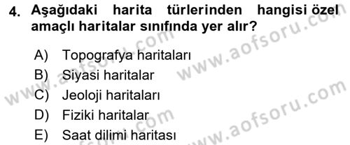 Coğrafi Bilgi Sistemlerine Giriş Dersi 2022 - 2023 Yılı Yaz Okulu Sınav Soruları 4. Soru