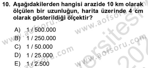 Coğrafi Bilgi Sistemlerine Giriş Dersi 2023 - 2024 Yılı (Vize) Ara Sınav Soruları 10. Soru