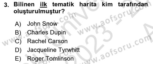 Coğrafi Bilgi Sistemlerine Giriş Dersi 2023 - 2024 Yılı (Vize) Ara Sınav Soruları 3. Soru