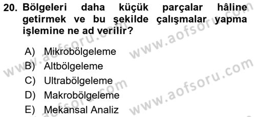 Coğrafi Bilgi Sistemlerine Giriş Dersi 2023 - 2024 Yılı (Final) Dönem Sonu Sınavı 20. Soru