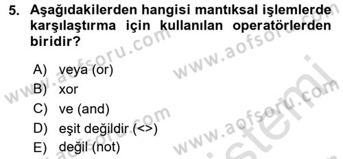 Coğrafi Bilgi Sistemlerine Giriş Dersi 2023 - 2024 Yılı (Final) Dönem Sonu Sınavı 5. Soru