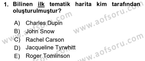 Coğrafi Bilgi Sistemlerine Giriş Dersi 2023 - 2024 Yılı Yaz Okulu Sınav Soruları 1. Soru