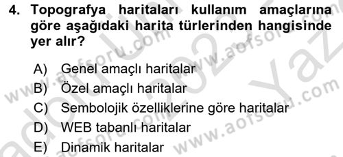 Coğrafi Bilgi Sistemlerine Giriş Dersi 2023 - 2024 Yılı Yaz Okulu Sınav Soruları 4. Soru