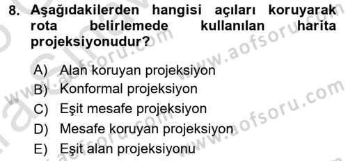 Coğrafi Bilgi Sistemlerine Giriş Dersi 2024 - 2025 Yılı (Vize) Ara Sınav Soruları 8. Soru