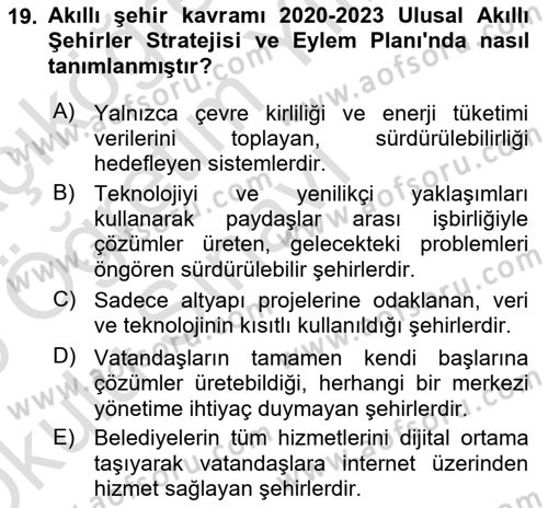 Coğrafi Bilgi Sistemlerine Giriş Dersi 2024 - 2025 Yılı Yaz Okulu Sınav Soruları 19. Soru