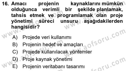 Coğrafi Bilgi Sistemlerine Giriş Dersi 2025 - 2026 Yılı (Vize) Ara Sınav Soruları 16. Soru