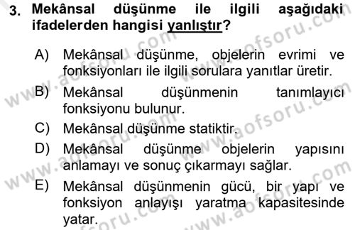 Coğrafi Bilgi Sistemleri Dersi 2015 - 2016 Yılı (Vize) Ara Sınav Soruları 3. Soru