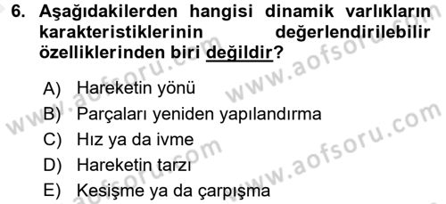 Coğrafi Bilgi Sistemleri Dersi 2015 - 2016 Yılı (Vize) Ara Sınav Soruları 6. Soru