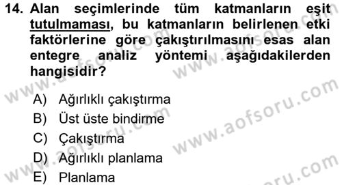 Coğrafi Bilgi Sistemleri Dersi 2015 - 2016 Yılı (Final) Dönem Sonu Sınav Soruları 14. Soru