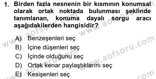 Coğrafi Bilgi Sistemleri Dersi 2016 - 2017 Yılı (Vize) Ara Sınav Soruları 1. Soru