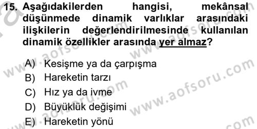 Coğrafi Bilgi Sistemleri Dersi 2016 - 2017 Yılı (Vize) Ara Sınav Soruları 15. Soru