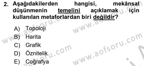 Coğrafi Bilgi Sistemleri Dersi 2016 - 2017 Yılı (Vize) Ara Sınav Soruları 2. Soru