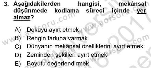 Coğrafi Bilgi Sistemleri Dersi 2016 - 2017 Yılı (Final) Dönem Sonu Sınav Soruları 3. Soru