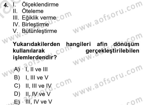 Coğrafi Bilgi Sistemleri Dersi 2016 - 2017 Yılı (Final) Dönem Sonu Sınav Soruları 4. Soru