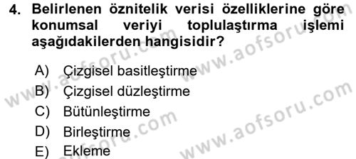 Coğrafi Bilgi Sistemleri Dersi 2017 - 2018 Yılı (Vize) Ara Sınav Soruları 4. Soru