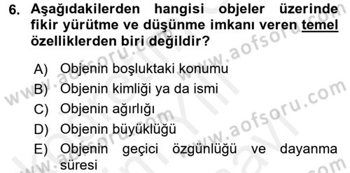 Coğrafi Bilgi Sistemleri Dersi 2017 - 2018 Yılı (Vize) Ara Sınav Soruları 6. Soru