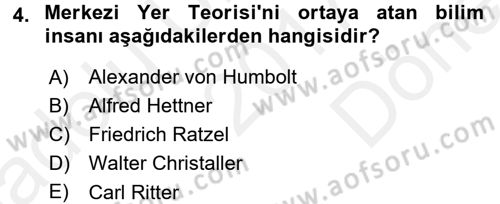 Coğrafi Bilgi Sistemleri Dersi 2017 - 2018 Yılı (Final) Dönem Sonu Sınav Soruları 4. Soru