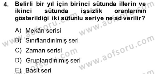 Coğrafi Bilgi Sistemleri İçin Temel İstatistik Dersi Ara Sınavı Deneme Sınav Soruları 4. Soru