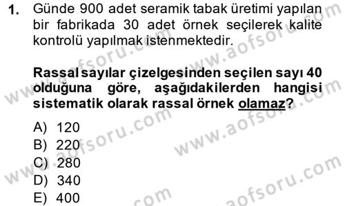 Coğrafi Bilgi Sistemleri İçin Temel İstatistik Dersi 2014 - 2015 Yılı (Final) Dönem Sonu Sınav Soruları 1. Soru
