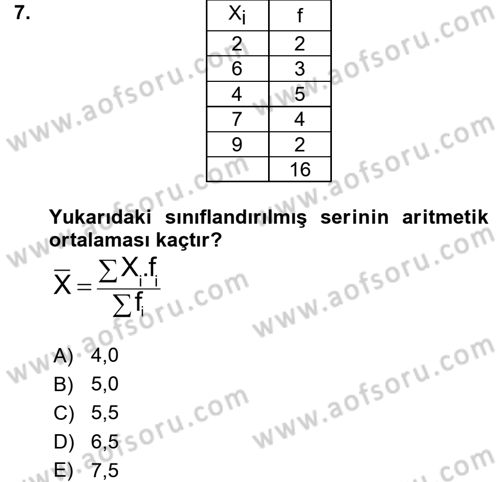 Coğrafi Bilgi Sistemleri İçin Temel İstatistik Dersi 2015 - 2016 Yılı (Vize) Ara Sınav Soruları 7. Soru