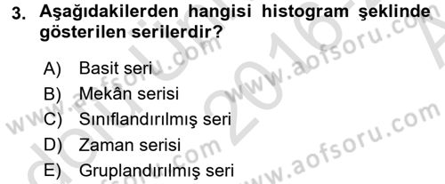 Coğrafi Bilgi Sistemleri İçin Temel İstatistik Dersi Ara Sınavı Deneme Sınav Soruları 3. Soru