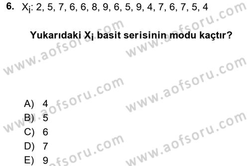Coğrafi Bilgi Sistemleri İçin Temel İstatistik Dersi 2017 - 2018 Yılı 3 Ders Sınav Soruları 6. Soru
