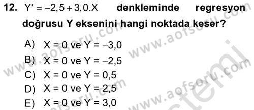 Coğrafi Bilgi Sistemleri İçin Temel İstatistik Dersi 2018 - 2019 Yılı 3 Ders Sınav Soruları 12. Soru