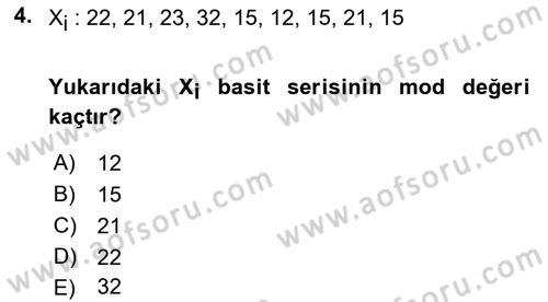 Coğrafi Bilgi Sistemleri İçin Temel İstatistik Dersi 2018 - 2019 Yılı (Final) Dönem Sonu Sınav Soruları 4. Soru