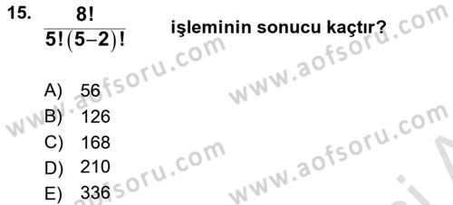 Coğrafi Bilgi Sistemleri İçin Temel İstatistik Dersi 2019 - 2020 Yılı (Vize) Ara Sınav Soruları 15. Soru
