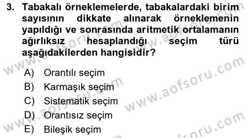 Coğrafi Bilgi Sistemleri İçin Temel İstatistik Dersi 2019 - 2020 Yılı (Vize) Ara Sınav Soruları 3. Soru