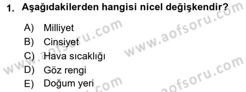 Coğrafi Bilgi Sistemleri İçin Temel İstatistik Dersi 2022 - 2023 Yılı (Vize) Ara Sınav Soruları 1. Soru