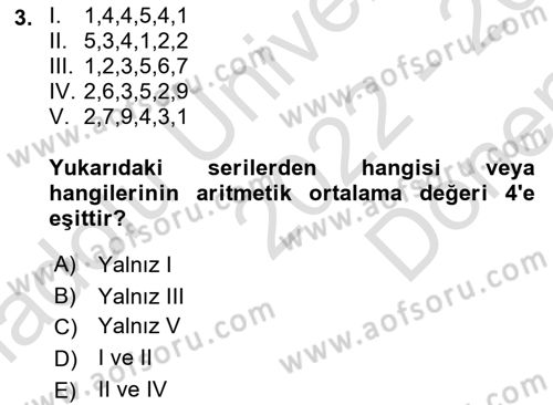 Coğrafi Bilgi Sistemleri İçin Temel İstatistik Dersi 2022 - 2023 Yılı (Final) Dönem Sonu Sınav Soruları 3. Soru